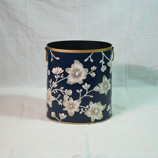 Hand-painted Hibiscus Dustbin