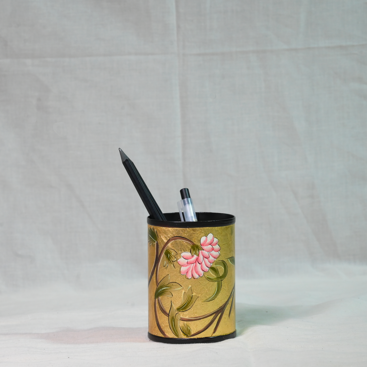 Hand-painted Gold Leaf Stationery Holder