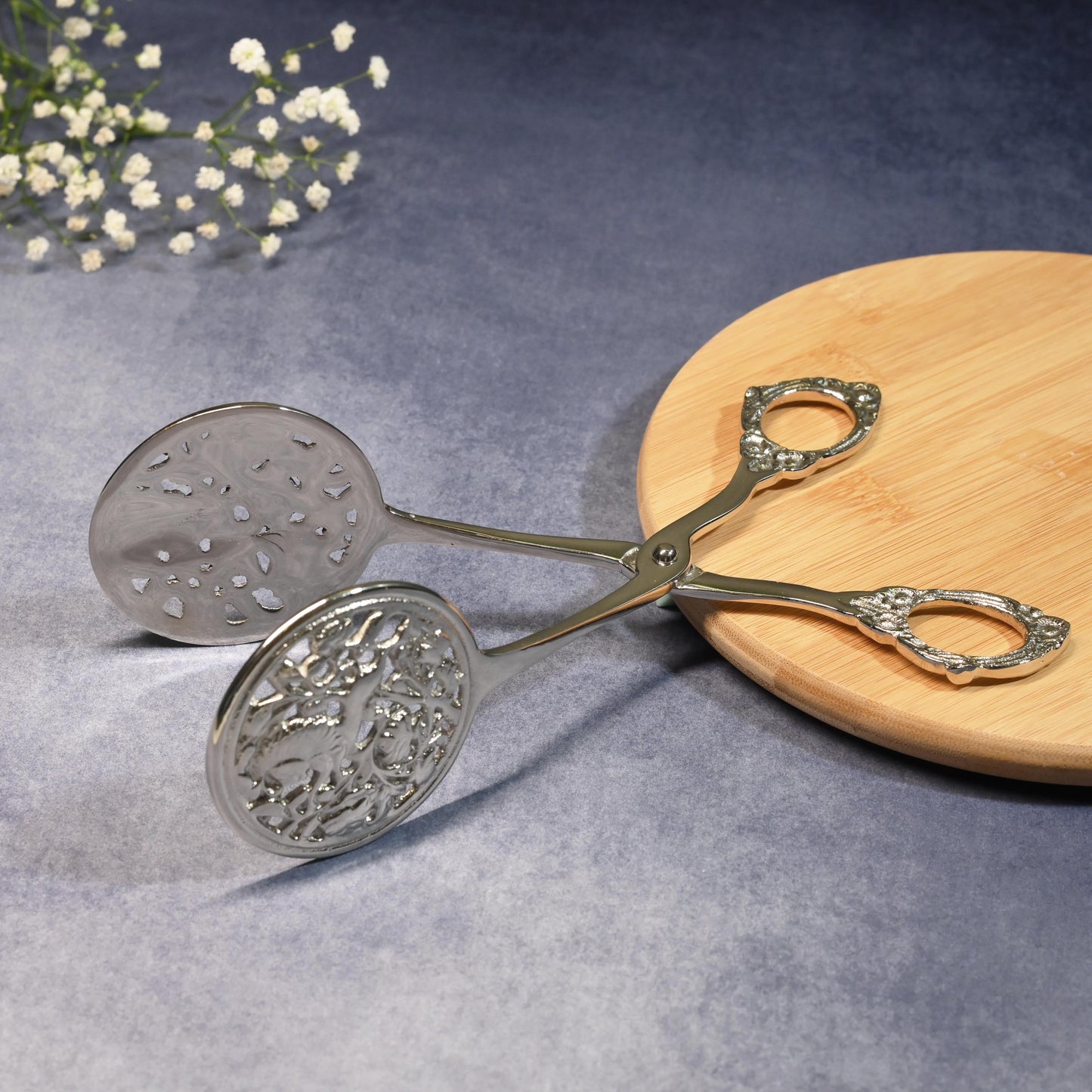 Silver-Finish Serving Tongs