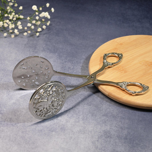 Silver-Finish Serving Tongs