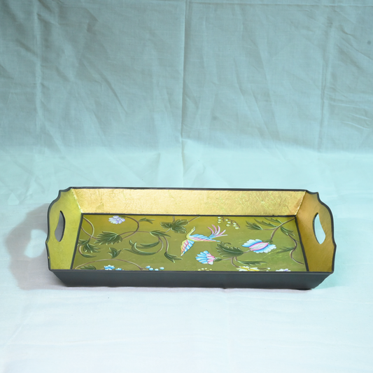 Hand-painted Gold Leaf Serving Tray- Medium