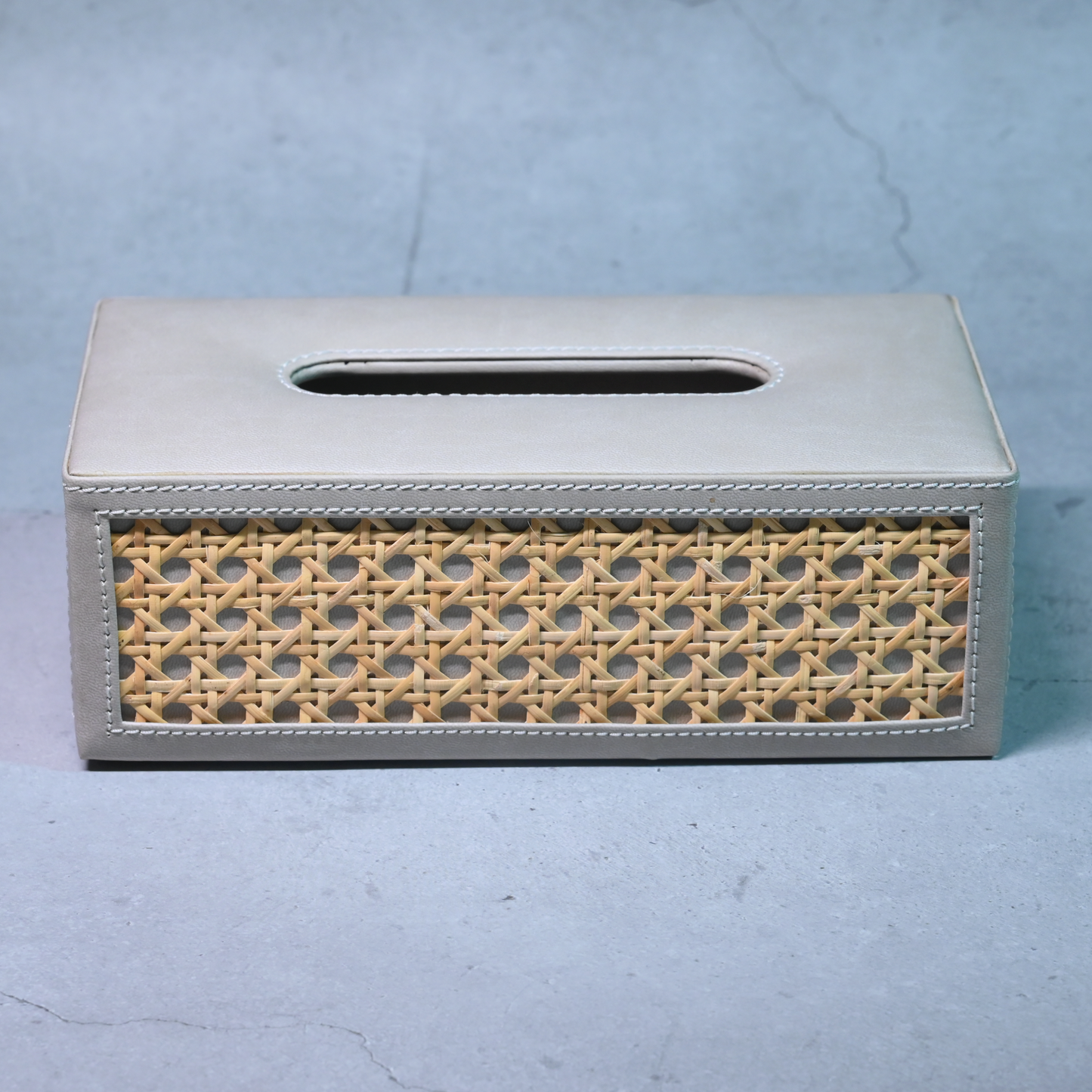 Grey Rattan Tissue Box- Rectangle