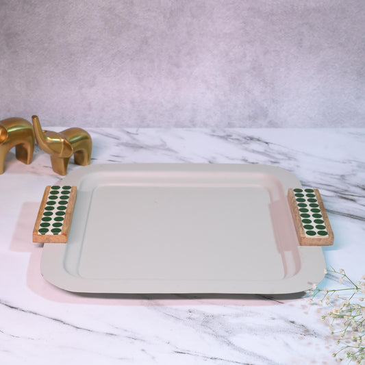 Geometric Metal Serving Tray- Square