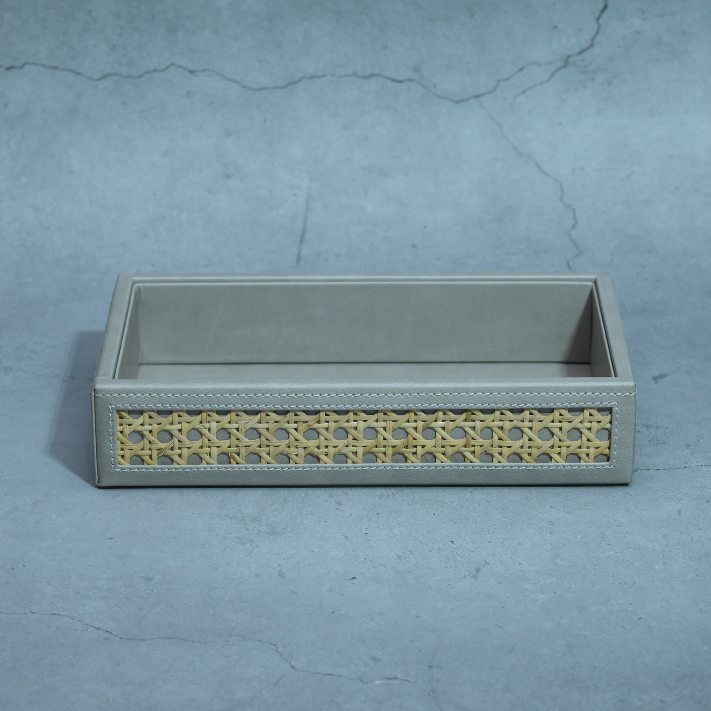 Grey Rattan Serving Tray- Small