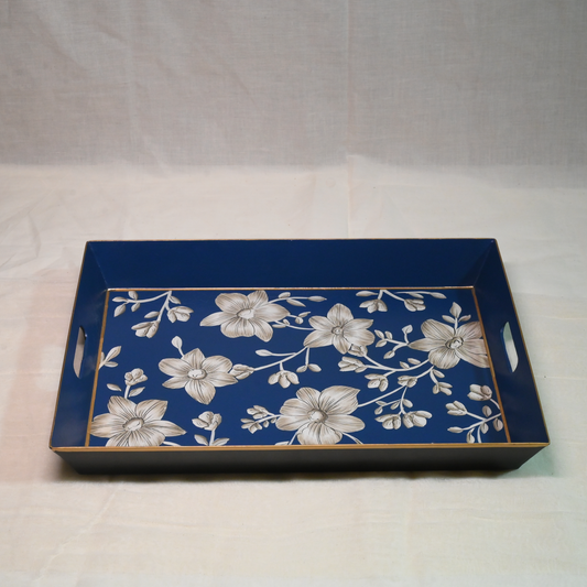 Hand-painted Hibiscus Serving Tray- Large