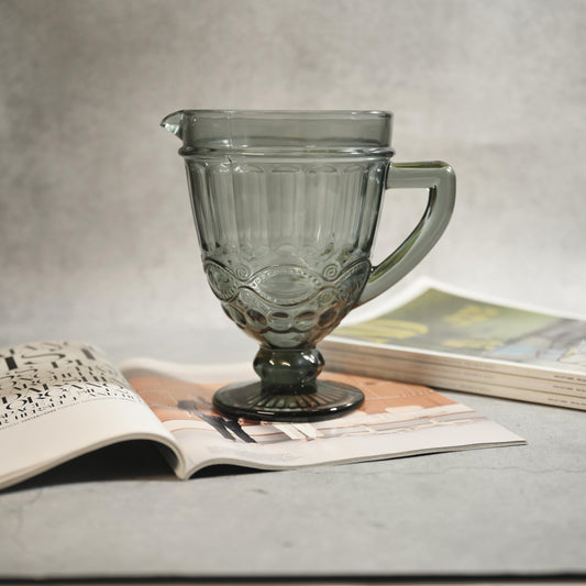 Gray Tinted Textured Water Pitcher