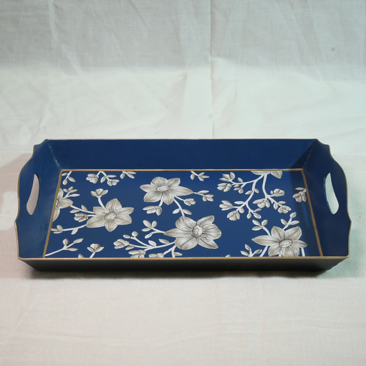 Hand-painted Hibiscus Serving Tray- Medium