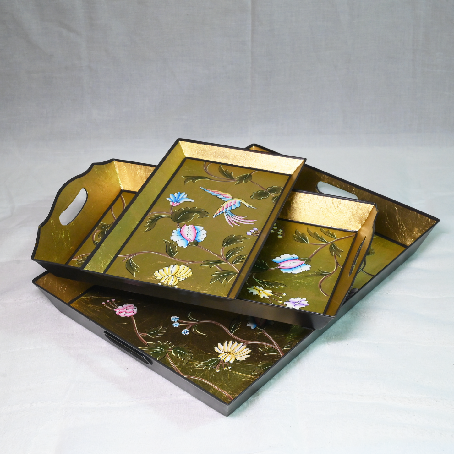 Hand-painted Gold Leaf Serving Tray- Small