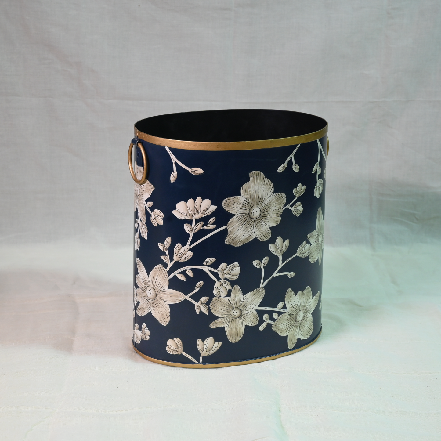 Hand-painted Hibiscus Dustbin