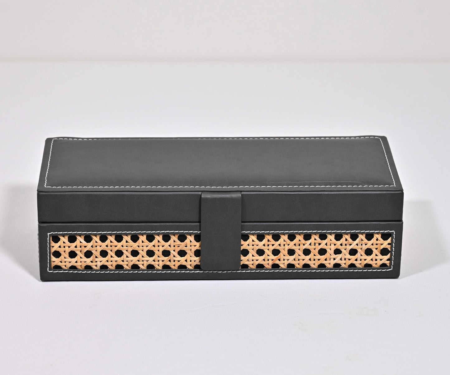 Dark Grey Rattan Watch Organiser (Small)