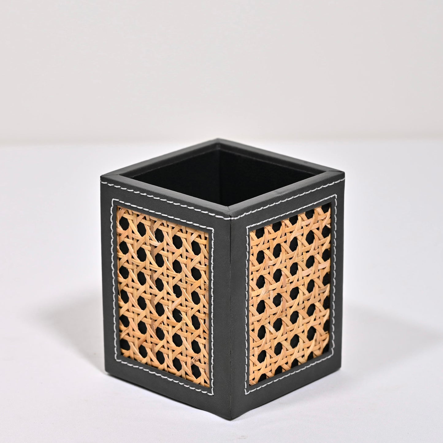 Dark Grey Rattan Stationery Stand