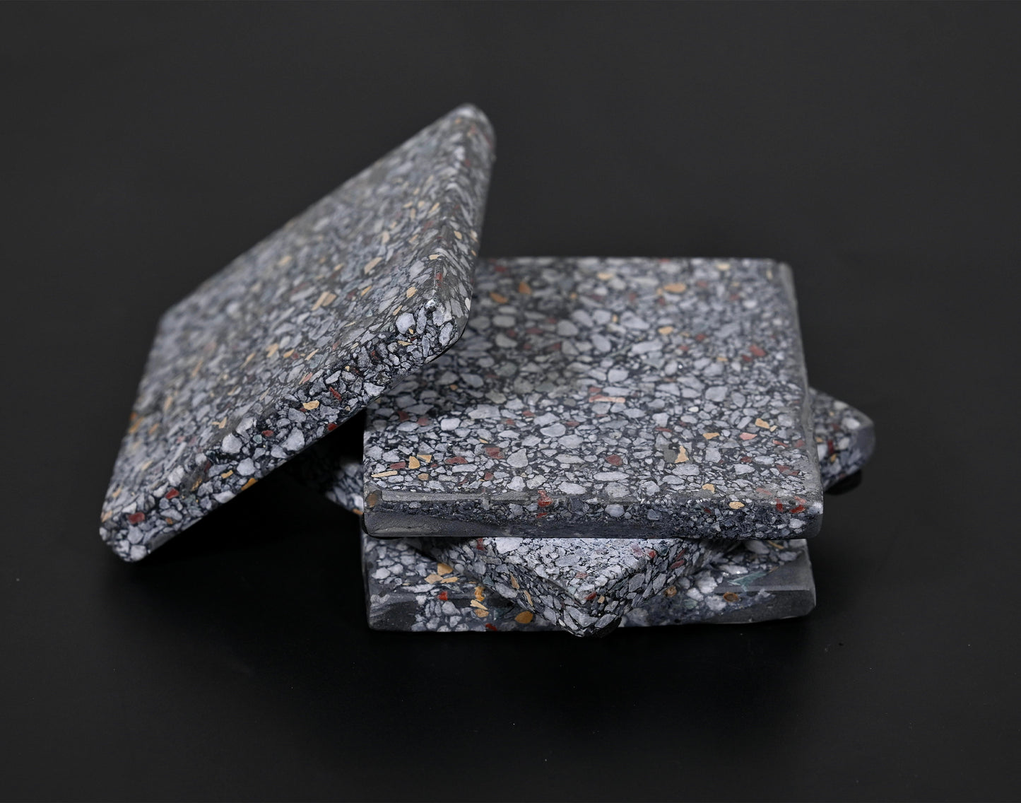 Grey Terrazzo Square Coasters