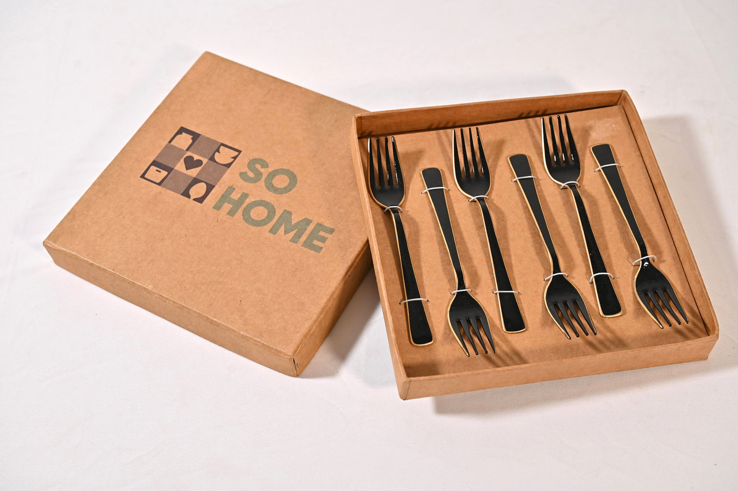 Black Stainless Steel Fork Set