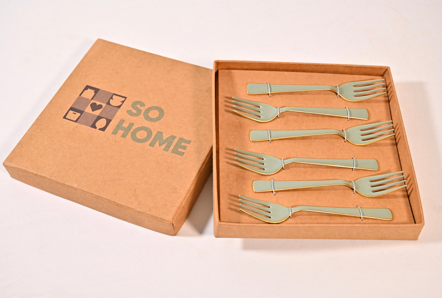 Sage Green Stainless Steel Fork Set