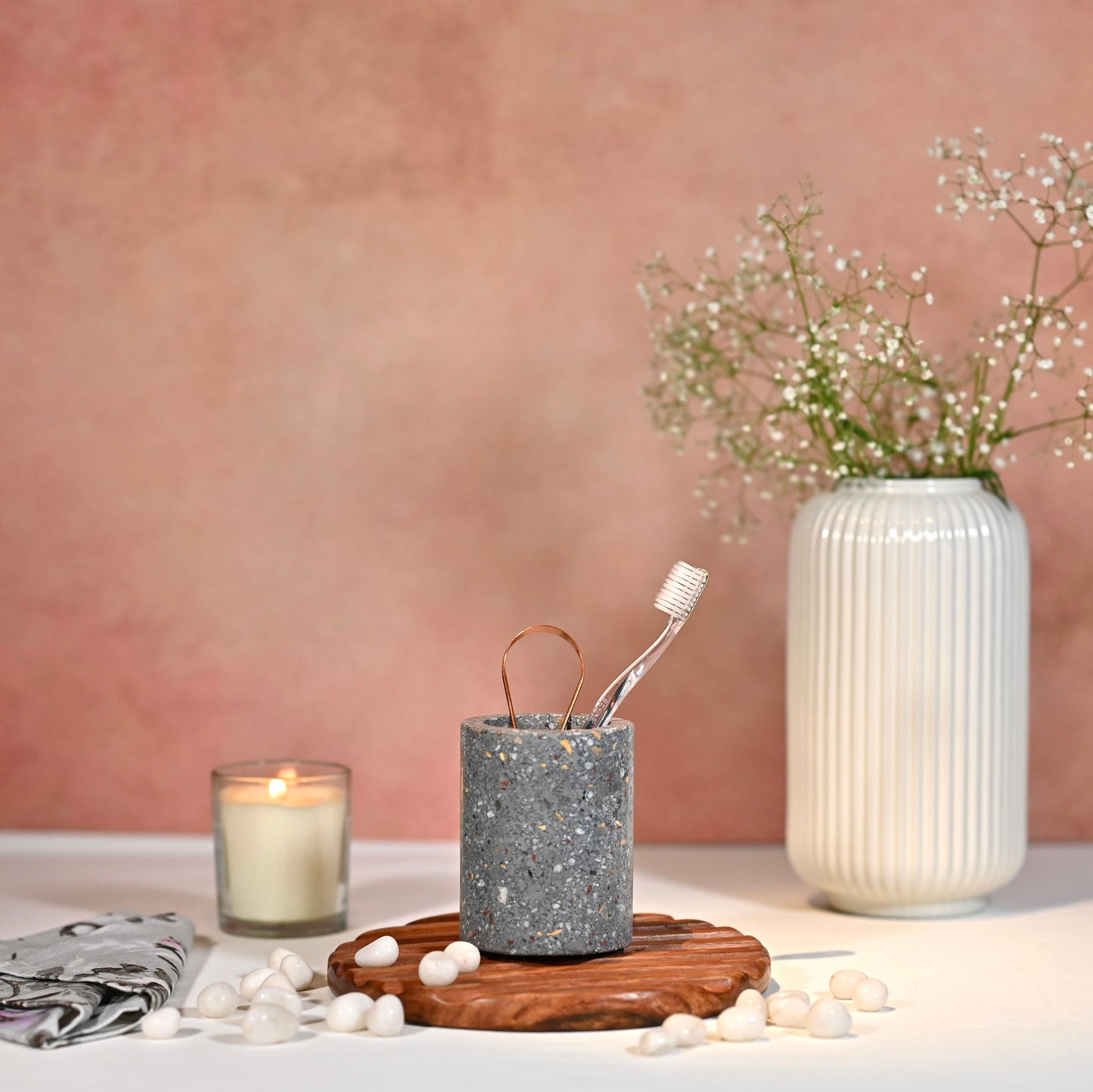 Gray Terrazzo Bathroom Set