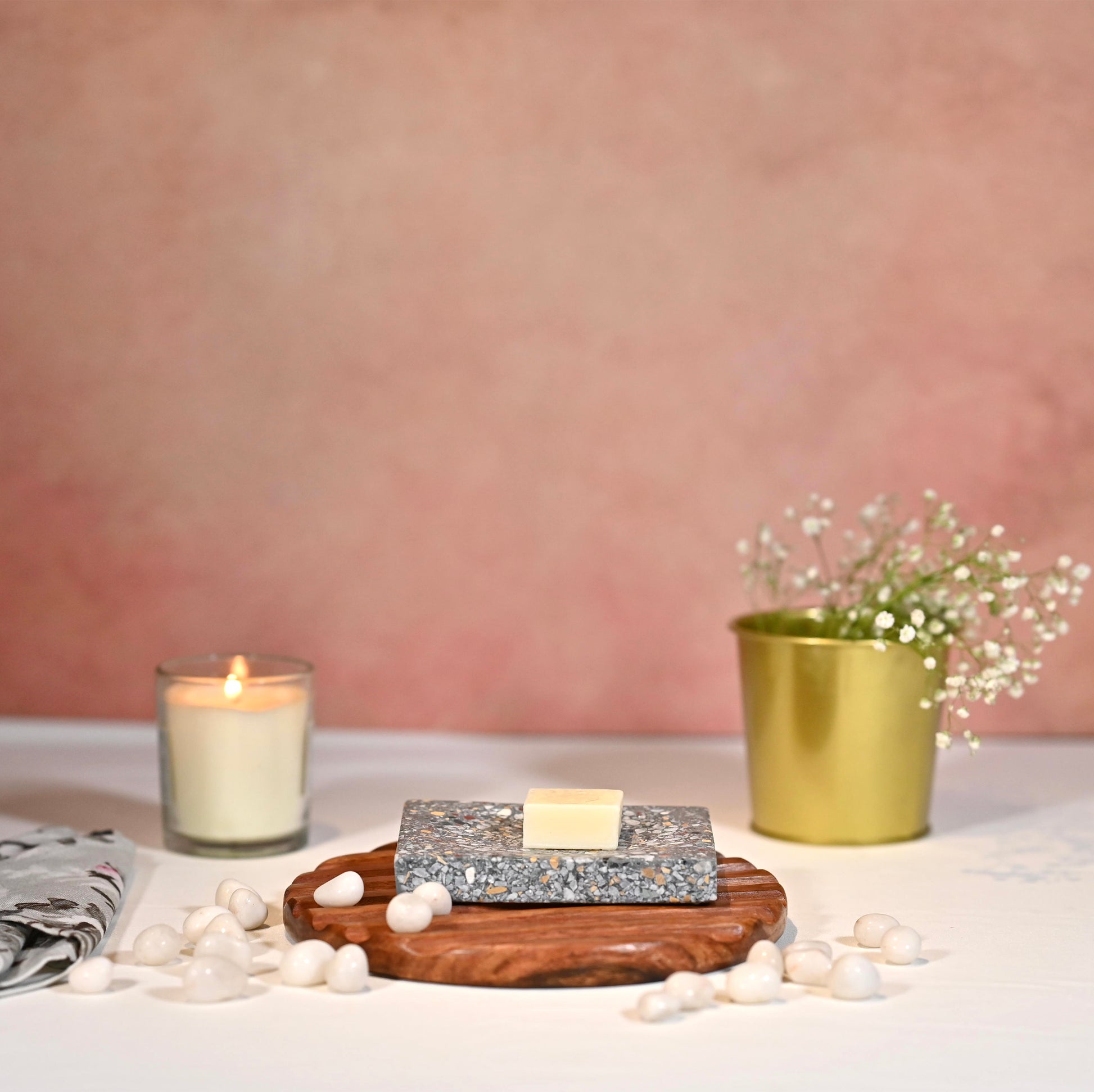 Gray Terrazzo Bathroom Set