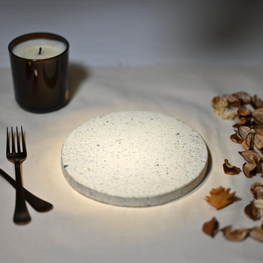 White Terrazzo Round Trivet