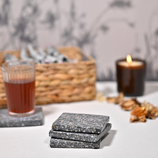 Grey Terrazzo Square Coasters