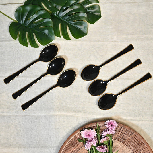 Black Stainless Steel Spoon Set