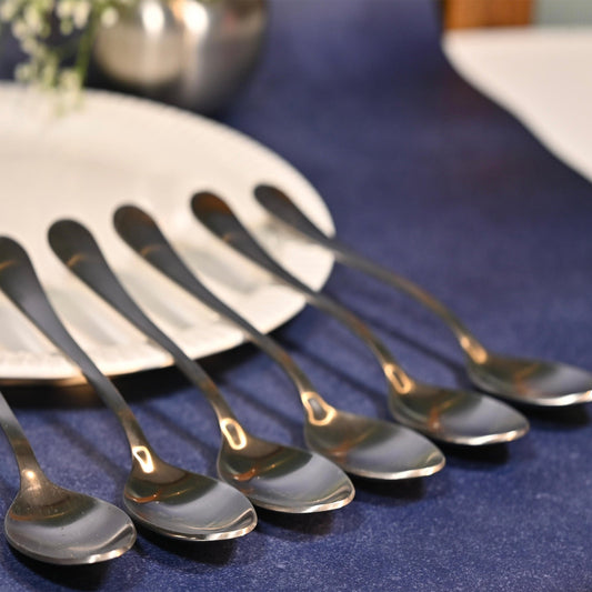 Rounded Stainless Steel Dessert Spoon Set