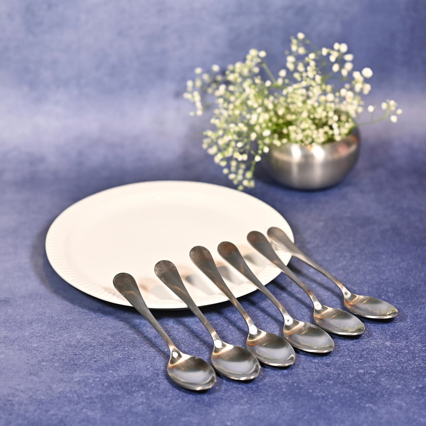 Rounded Stainless Steel Dinner Spoon Set