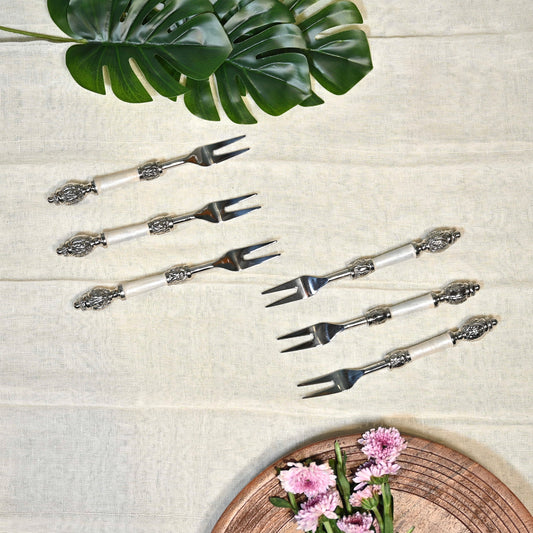 Mother-of-Pearl Stainless Steel Fruit Fork Set