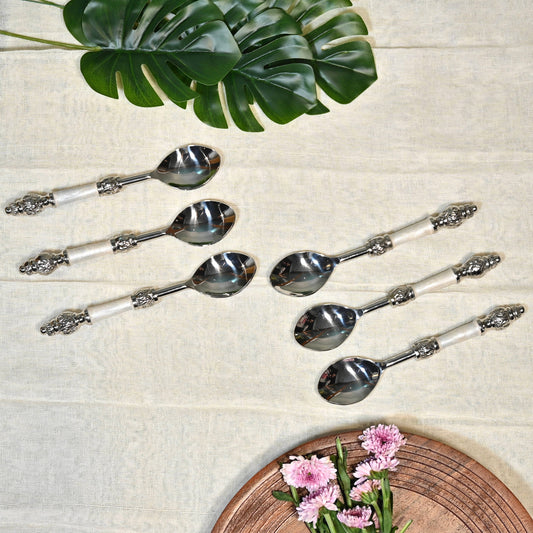 Mother-of-Pearl Stainless Steel Dinner Spoon Set