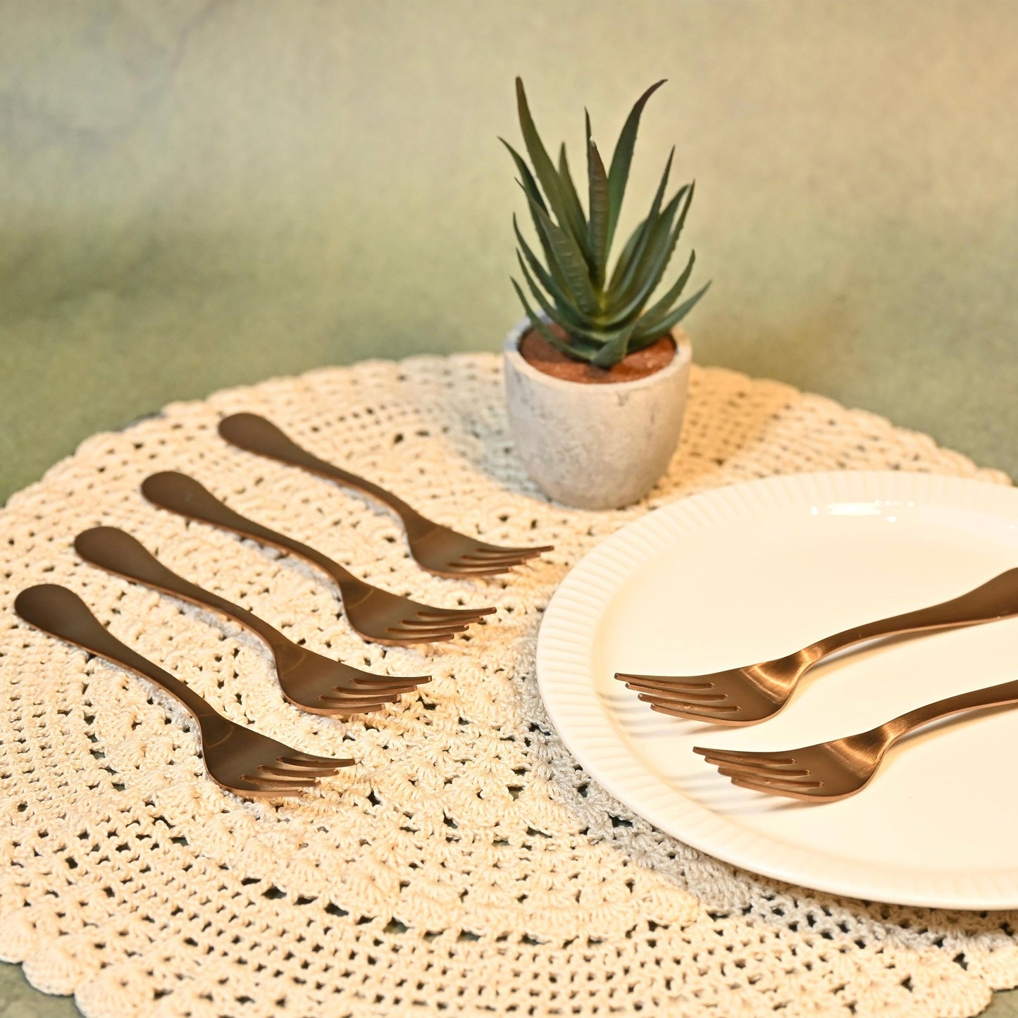 Rose Gold Stainless Steel Mini Fork Set