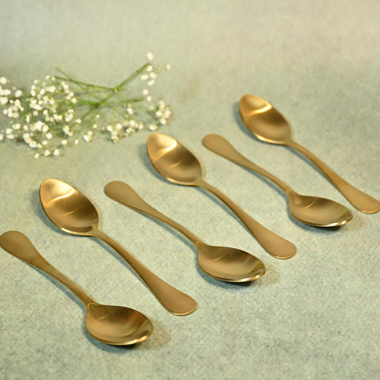 Gold Stainless Steel Dinner Spoon Set