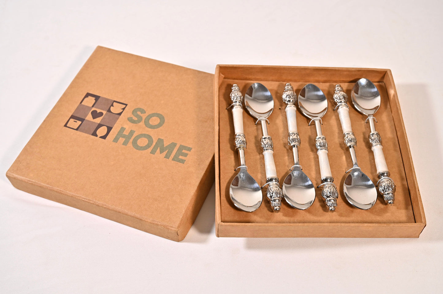 Mother-of-Pearl Stainless Steel Tea Spoon Set