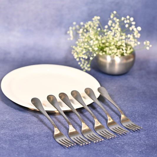 Rounded Stainless Steel Mini Fork Set