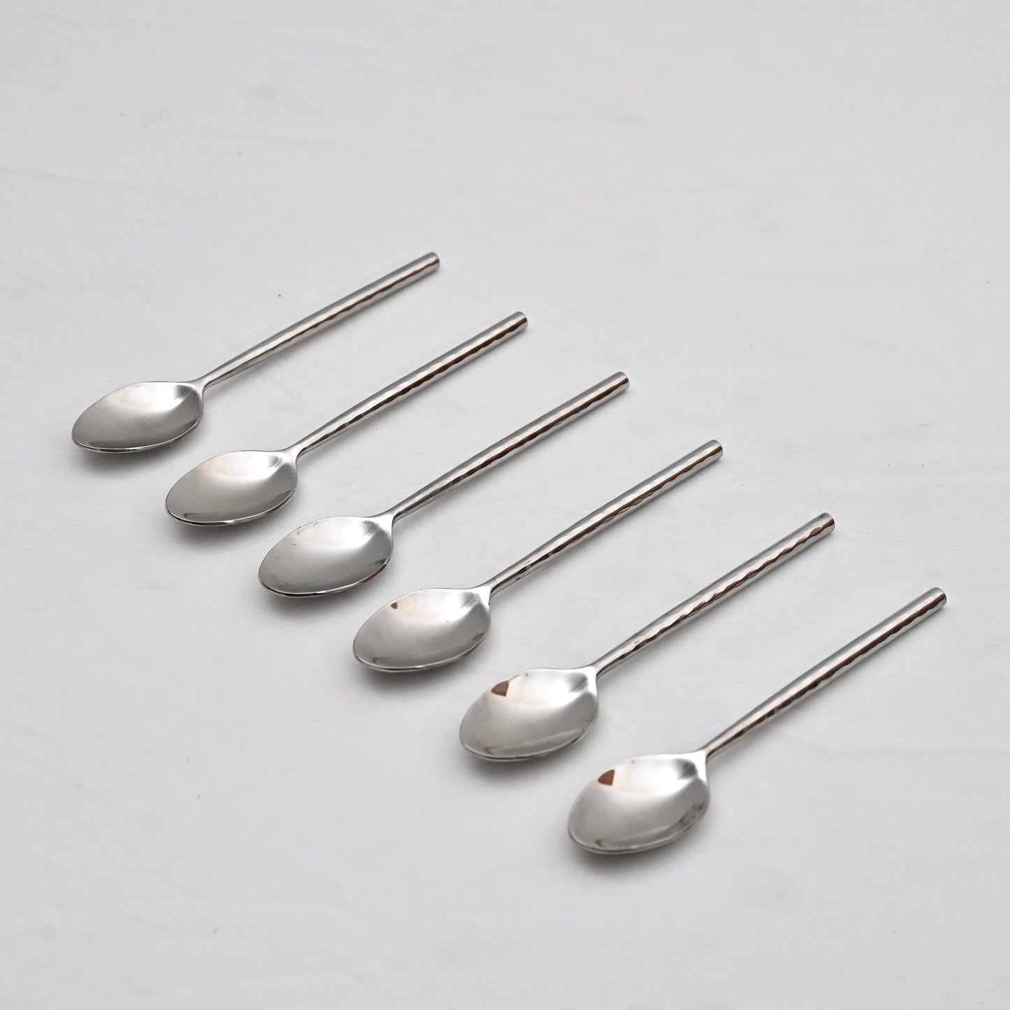 Hammered Stainless Steel Coffee Spoon Set