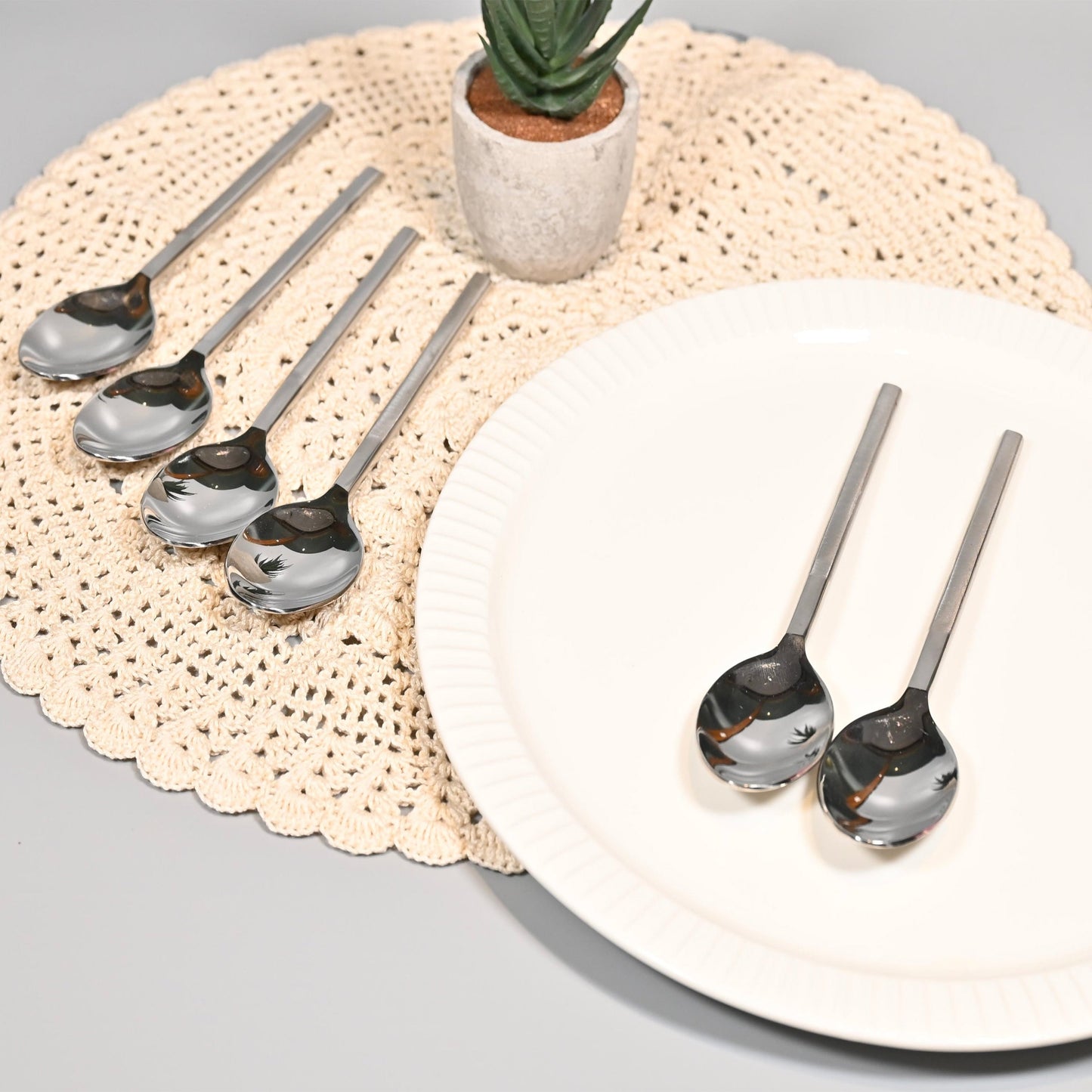 Semi-Matte Stainless Steel Coffee Spoon Set