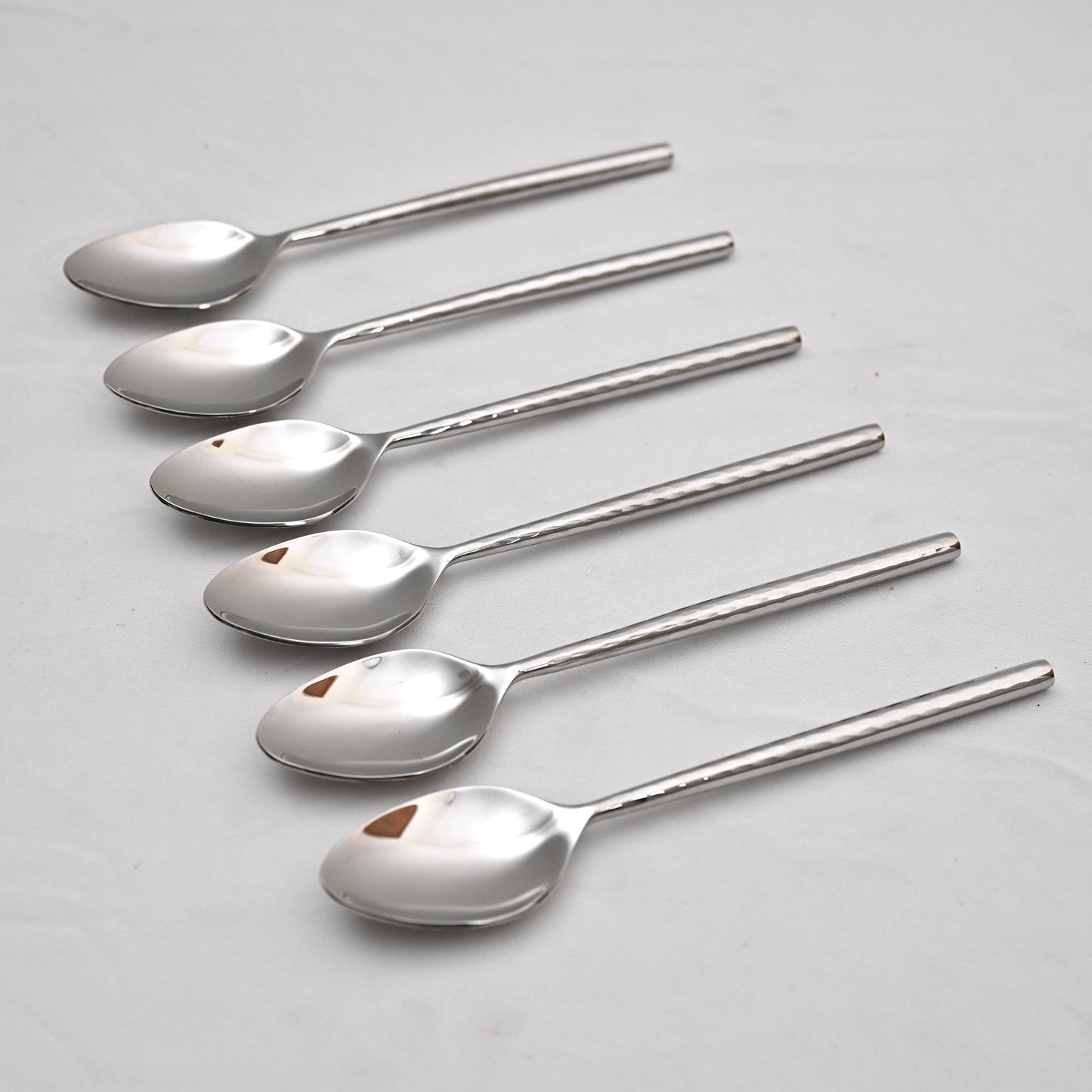 Hammered Stainless Steel Dessert Spoon Set