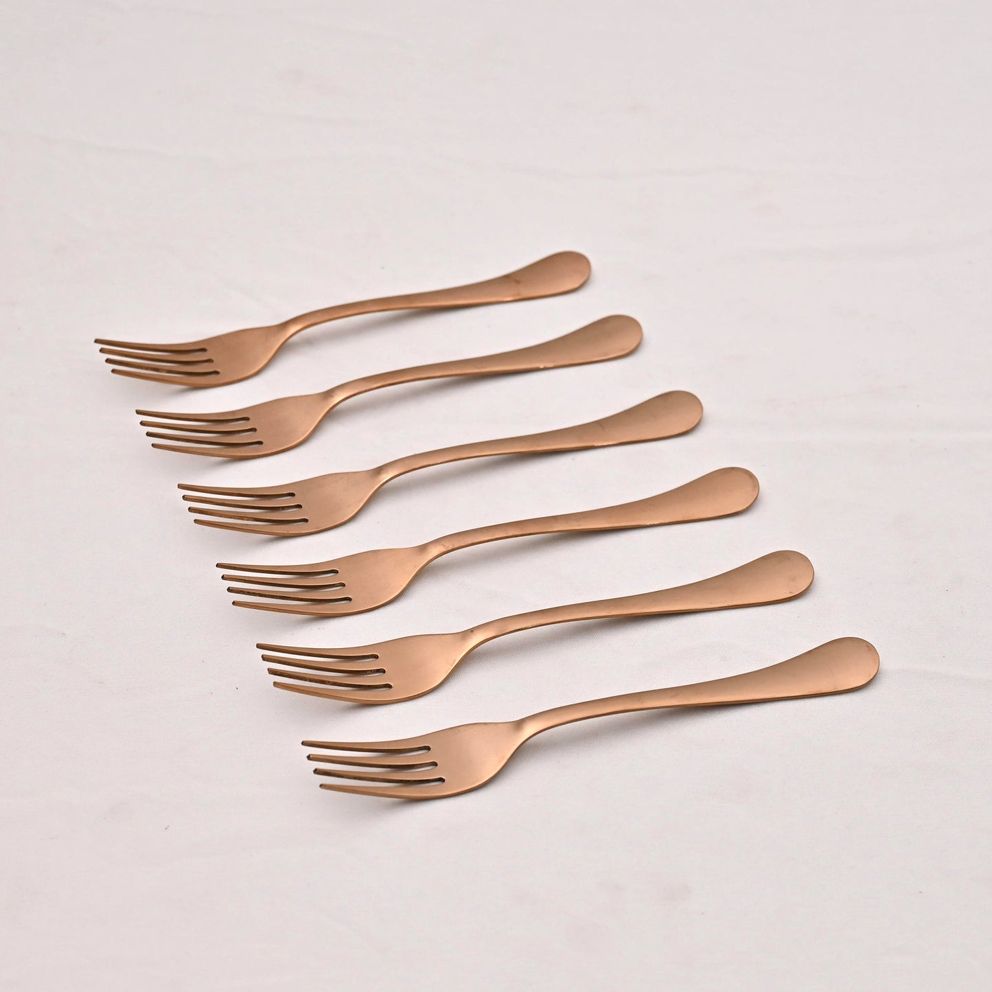 Rose Gold Stainless Steel Dessert Fork Set