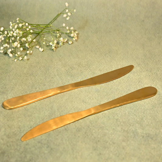 Gold Stainless Steel Dessert Knife Set