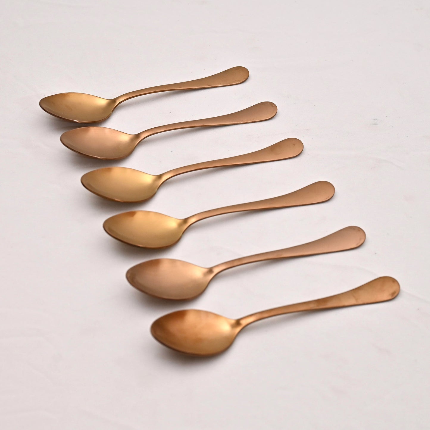 Rose Gold Stainless Steel Dessert Spoon Set