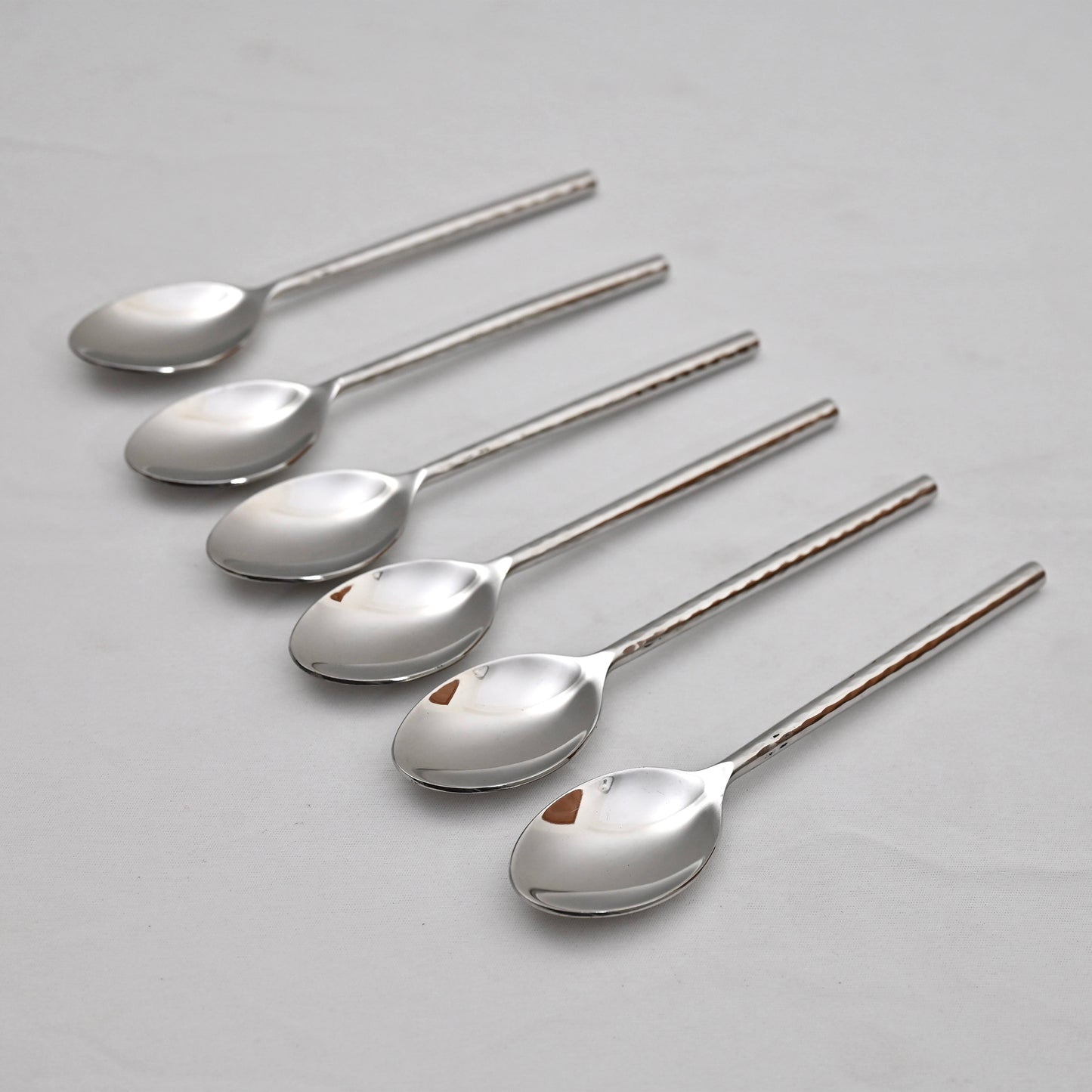 Hammered Stainless Steel Dinner Spoon Set