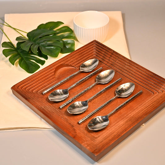 Hammered Stainless Steel Tea Spoon Set